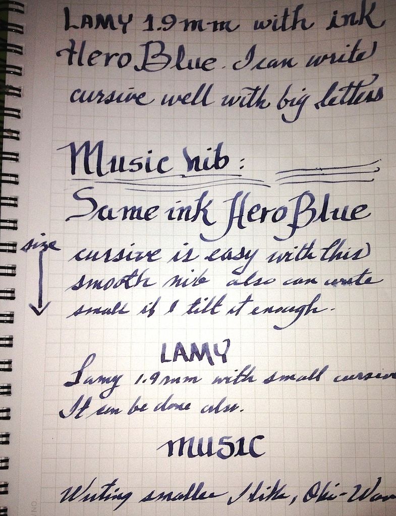 Sailor Music Vs Lamy 1.1, 1.5, 1.9 Nibs Of Nibs & Tines The Fountain Pen Network